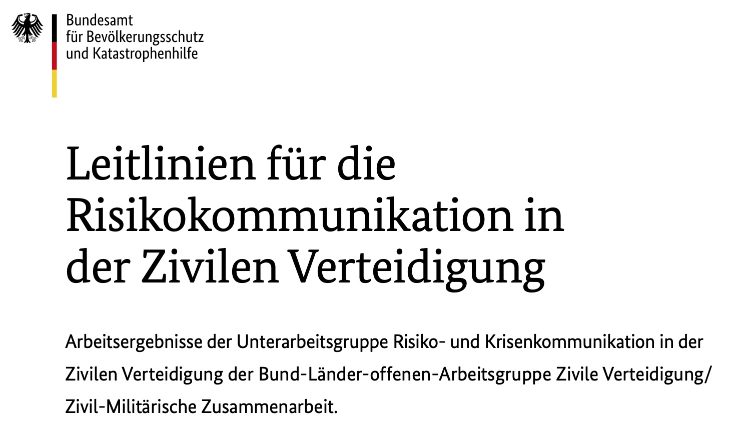 BBK veröffentlicht "Leitlinien für die Risikokommunikation in der Zivilen Verteidigung"