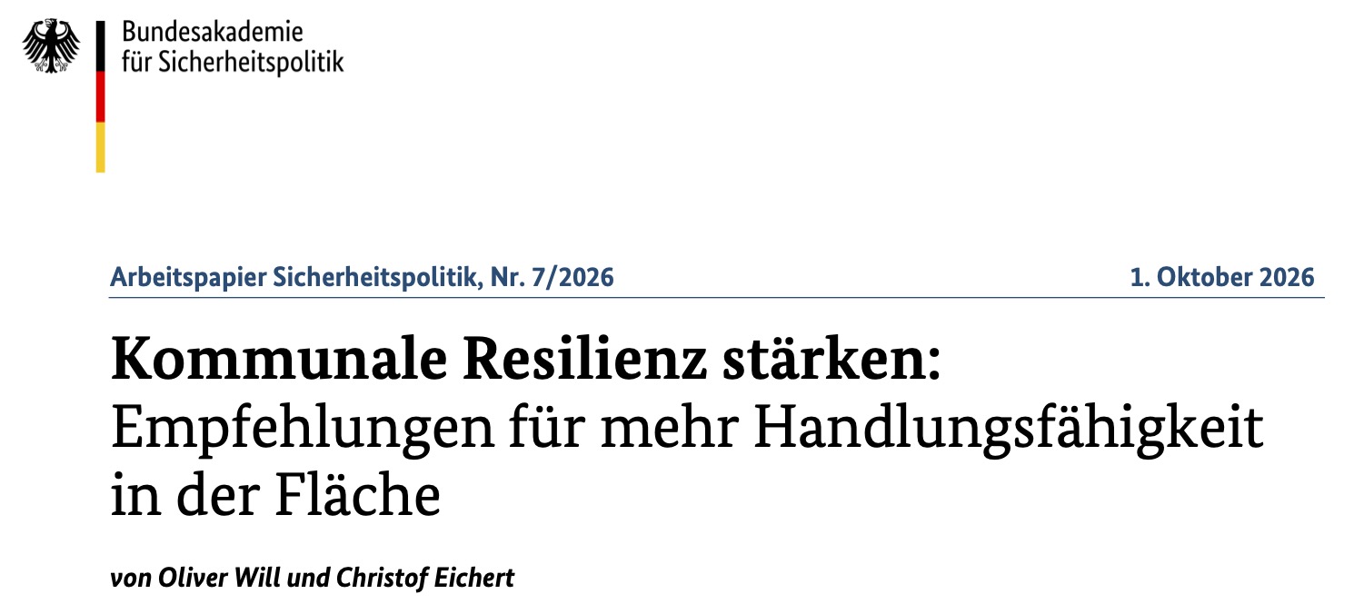 Neues BAKS-Arbeitspapier "Kommunale Resilienz"